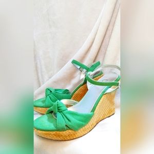 2 Mia Green Wedge Sandals
